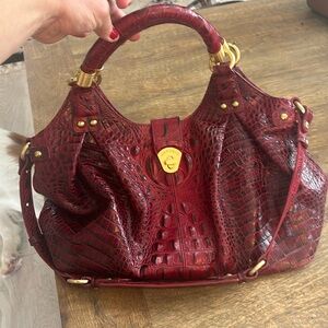 Beautiful Large Dark Red Brahmin Bag